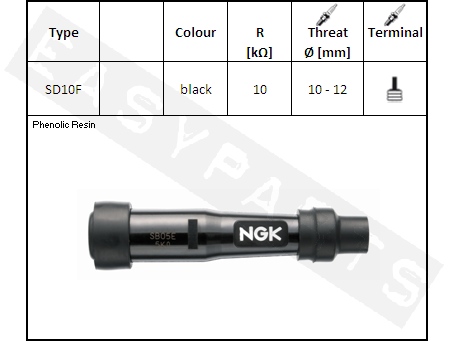 Antiparasite NGK SD10F raccord M4 (sans olive)